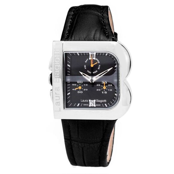 Laura Biagiotti Black Leather Dress Women's Watch